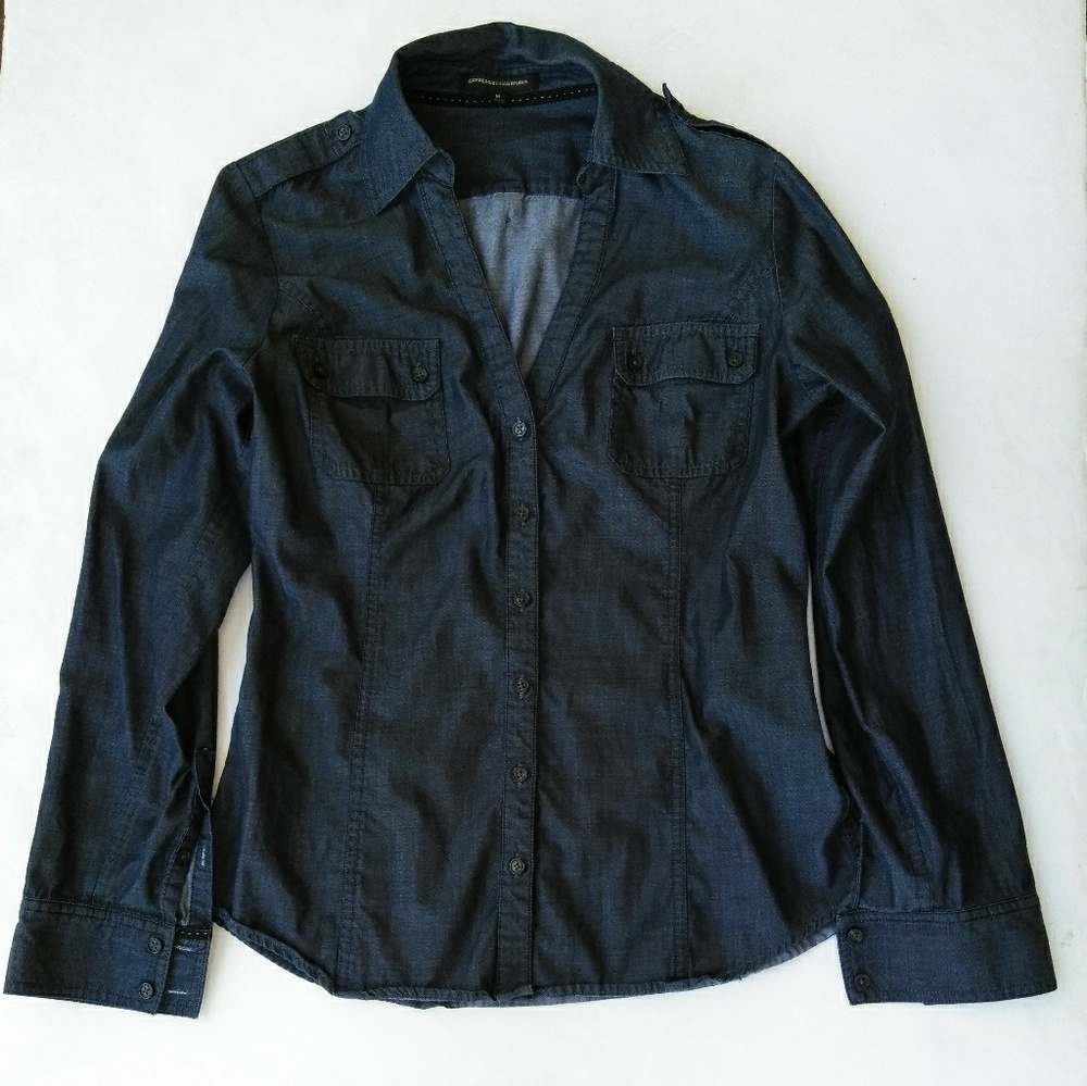 Express Chambray Fitted Shirt size medium
